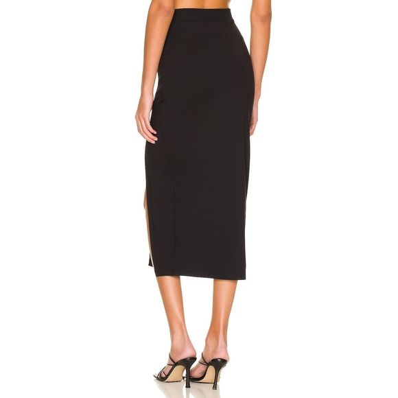 NEW Susana Monaco Midi Slit Skirt in Black Size XS REVOLVE MSRP $138 - Picture 3 of 9